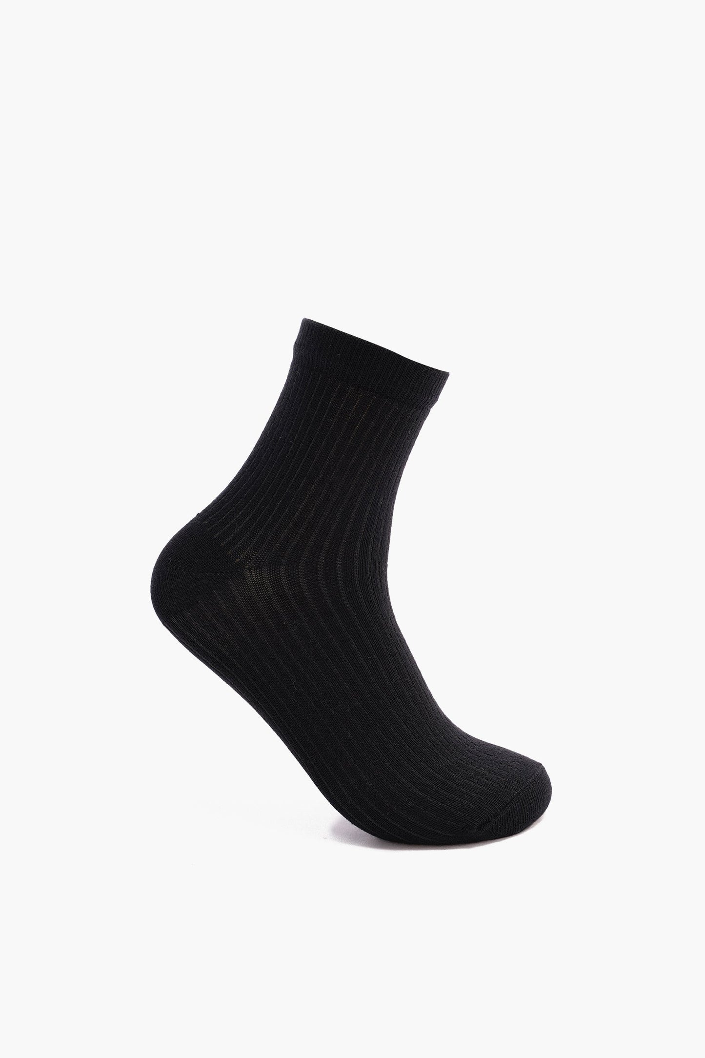 Ribbed High Ankle Socks - 5 Pairs