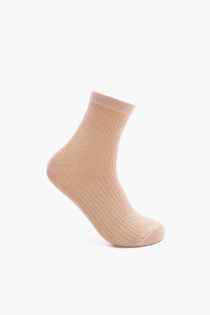 Ribbed High Ankle Socks - 5 Pairs
