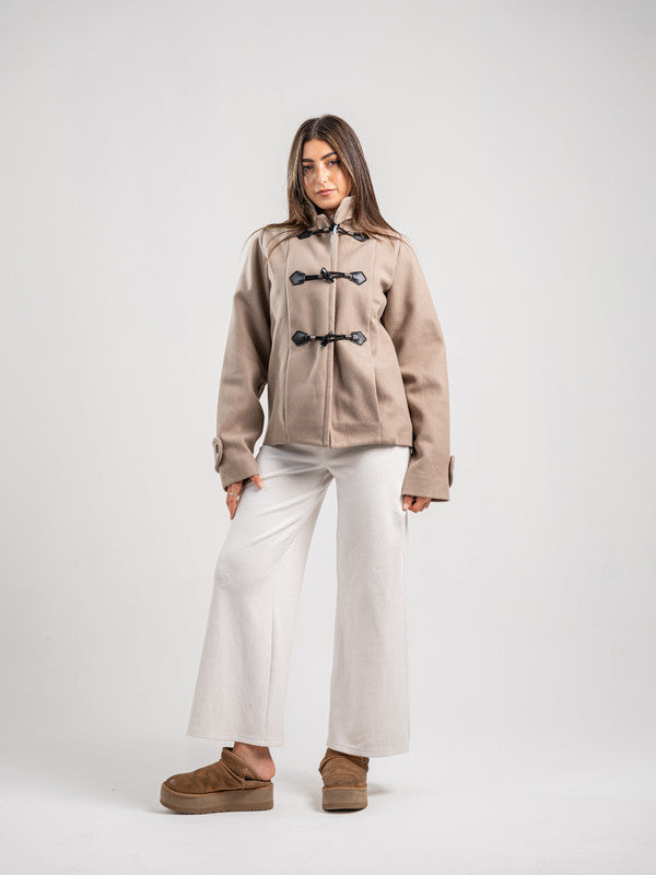 Wool Toggle Jacket – Light Beige