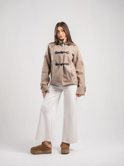 Wool Toggle Jacket – Light Beige