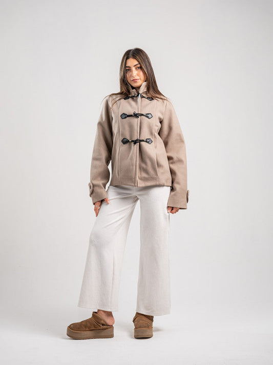 Wool Toggle Jacket – Light Beige
