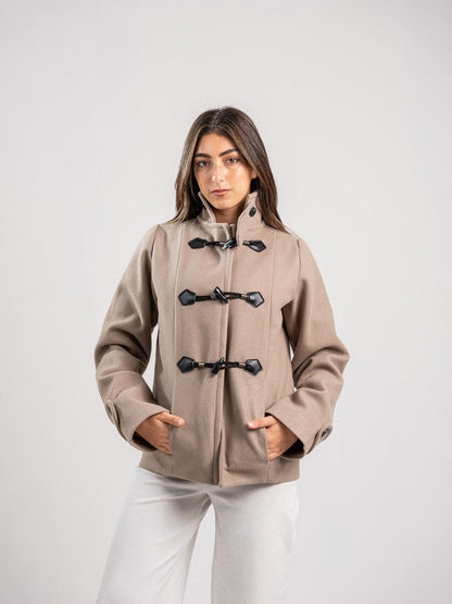 Wool Toggle Jacket – Light Beige