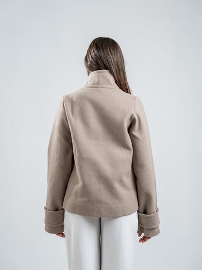Wool Toggle Jacket – Light Beige