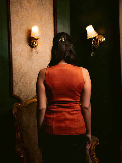 Suede Solid Button Vest – Havan