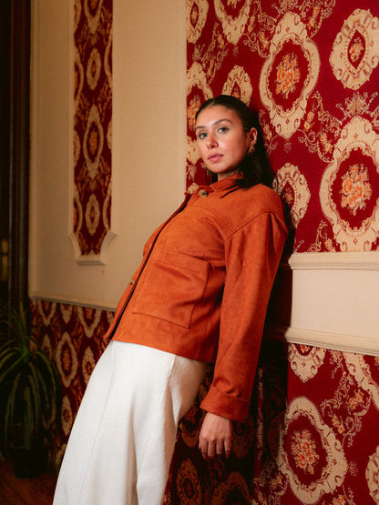 Suede Solid Button Jacket – Havan