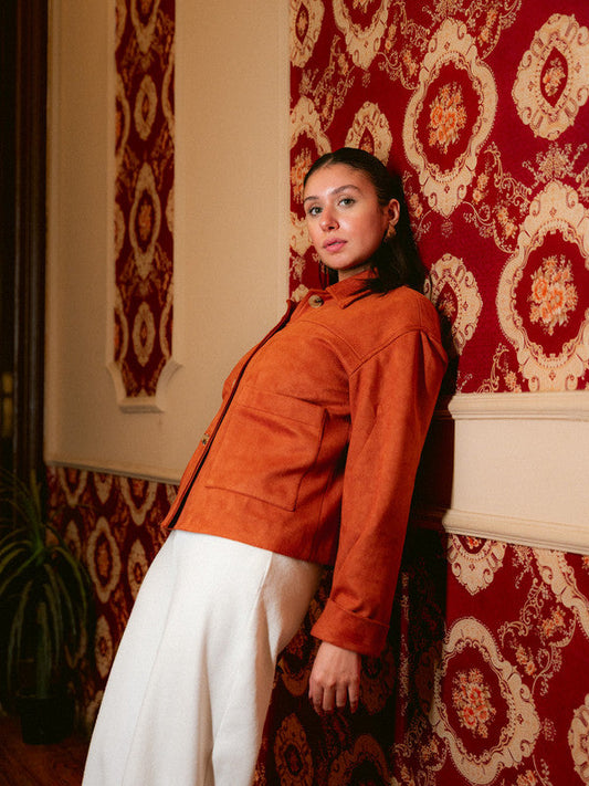 Suede Solid Button Jacket – Havan