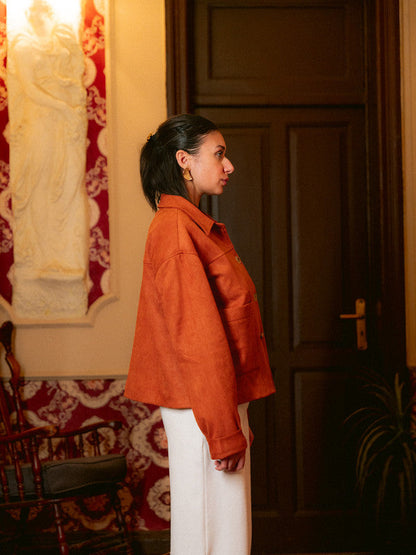 Suede Solid Button Jacket – Havan