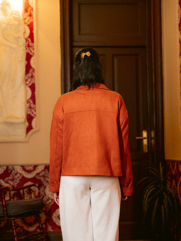 Suede Solid Button Jacket – Havan