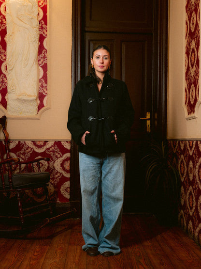 Wool Toggle Jacket – Black