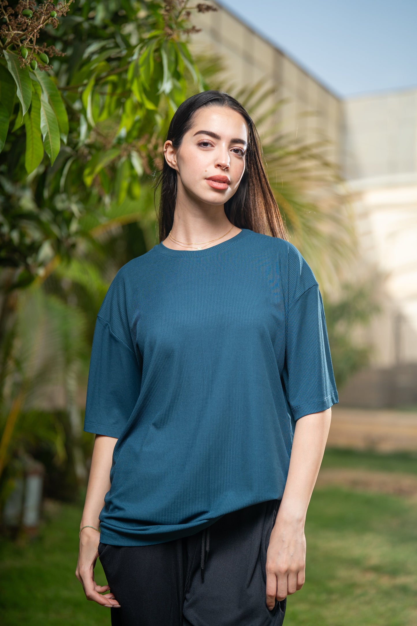 Oversized Pleated T-Shirt