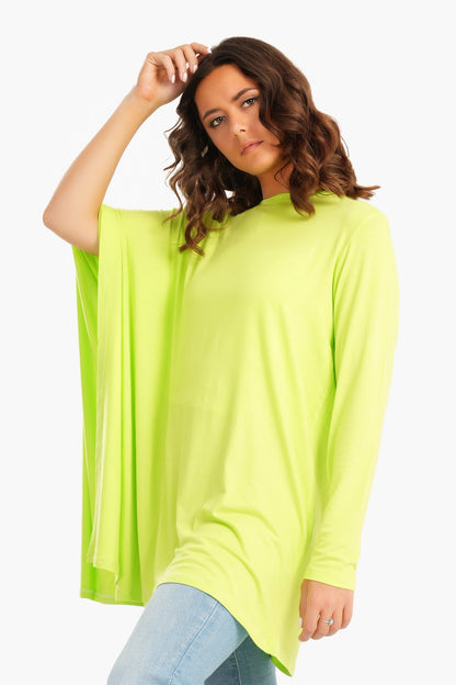 Viscose Plain Blouse with Batwing Sleeve