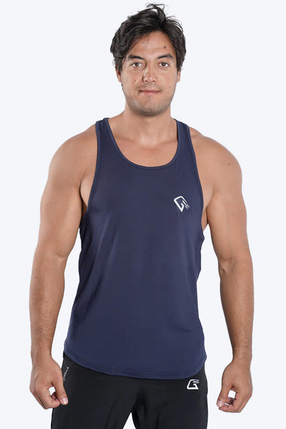 Synthetic Elara Danika Sleeveless T-Shirt - Navy