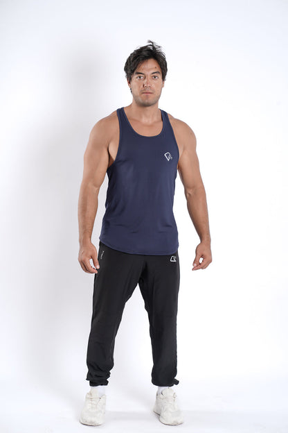 Synthetic Elara Danika Sleeveless T-Shirt - Navy