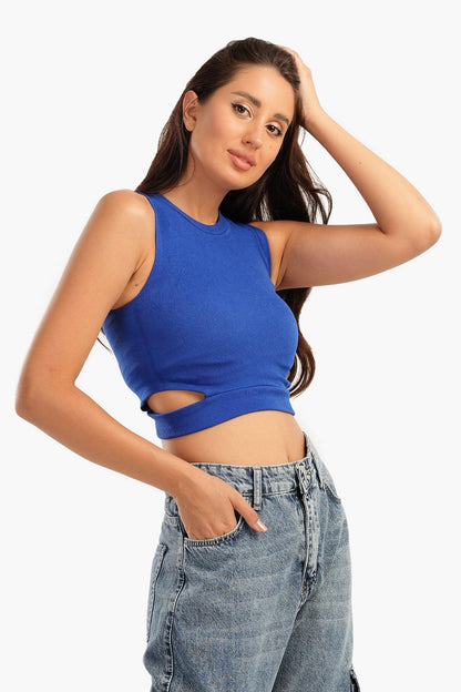 Ribbed Top with Cut Out Sides - Carina - ÙƒØ§Ø±ÙŠÙ†Ø§