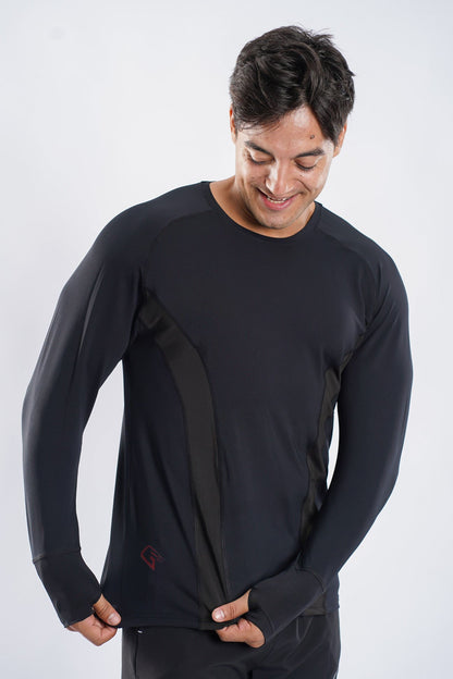 Synthetic Blackout Burst T-Shirt - Black