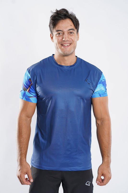 Synthetic Victory Blue Sport T-Shirt - Blue