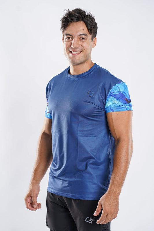 Synthetic Victory Blue Sport T-Shirt - Blue