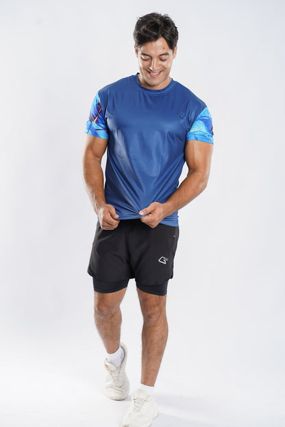 Synthetic Victory Blue Sport T-Shirt - Blue