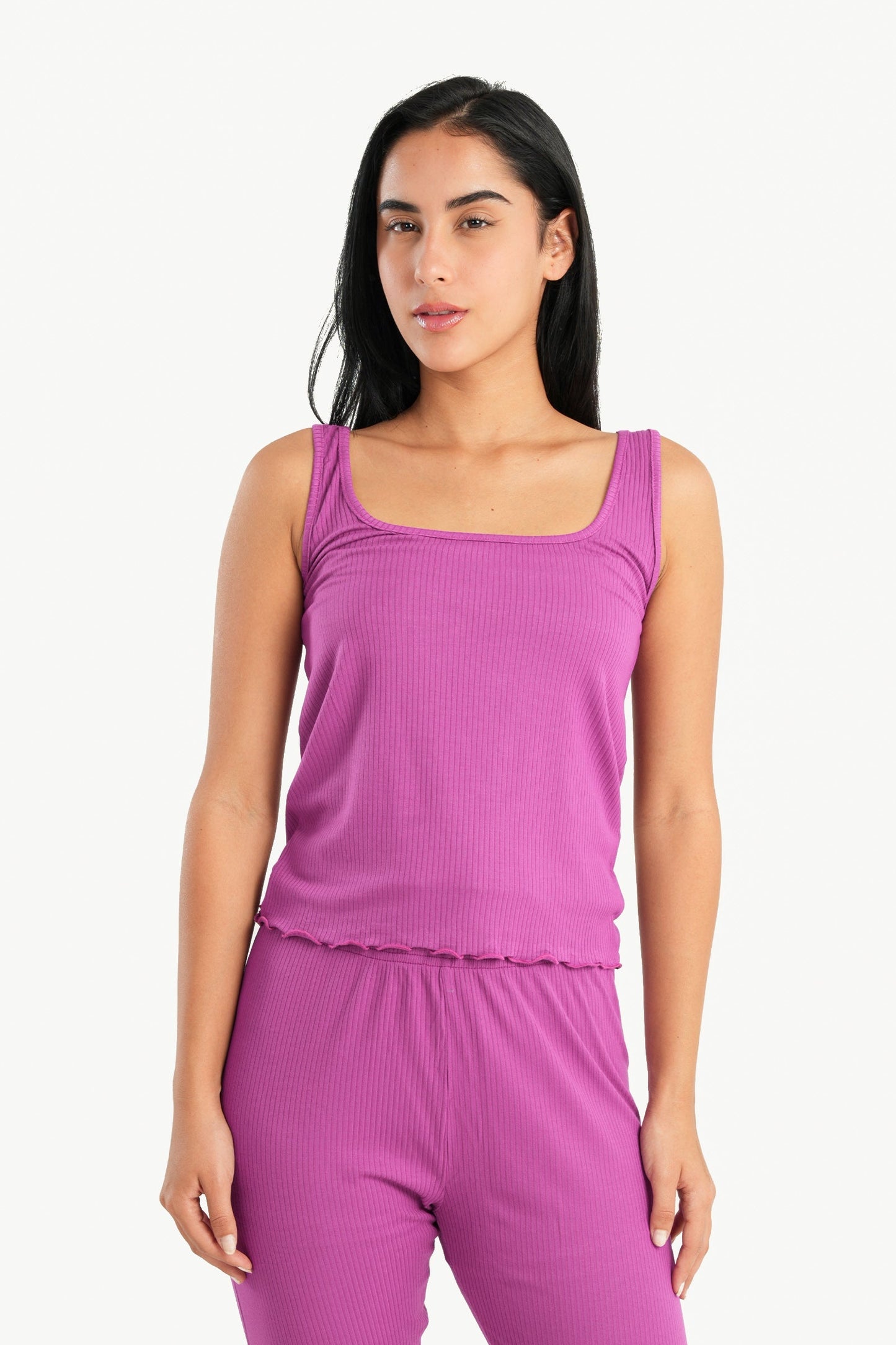 Frilled Hem Pajama Top