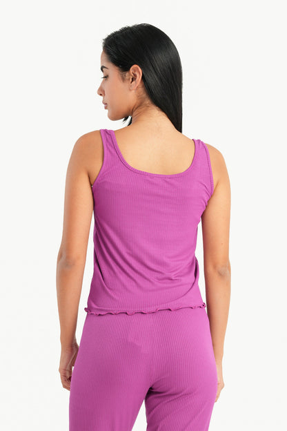 Frilled Hem Pajama Top