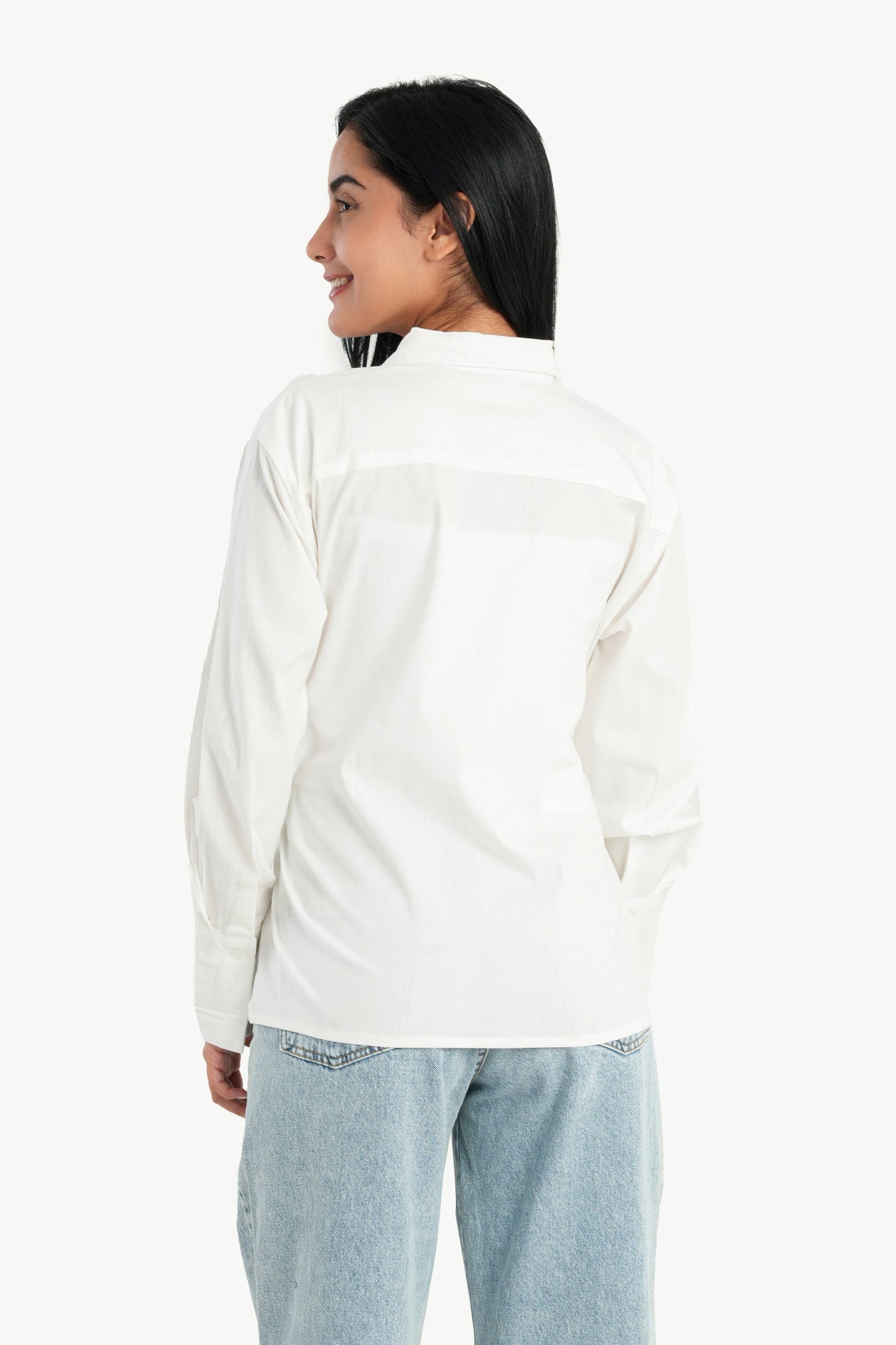 Cotton Shirt with Waist Belt