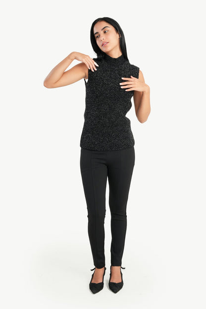 High Neck Ribbed Pullover