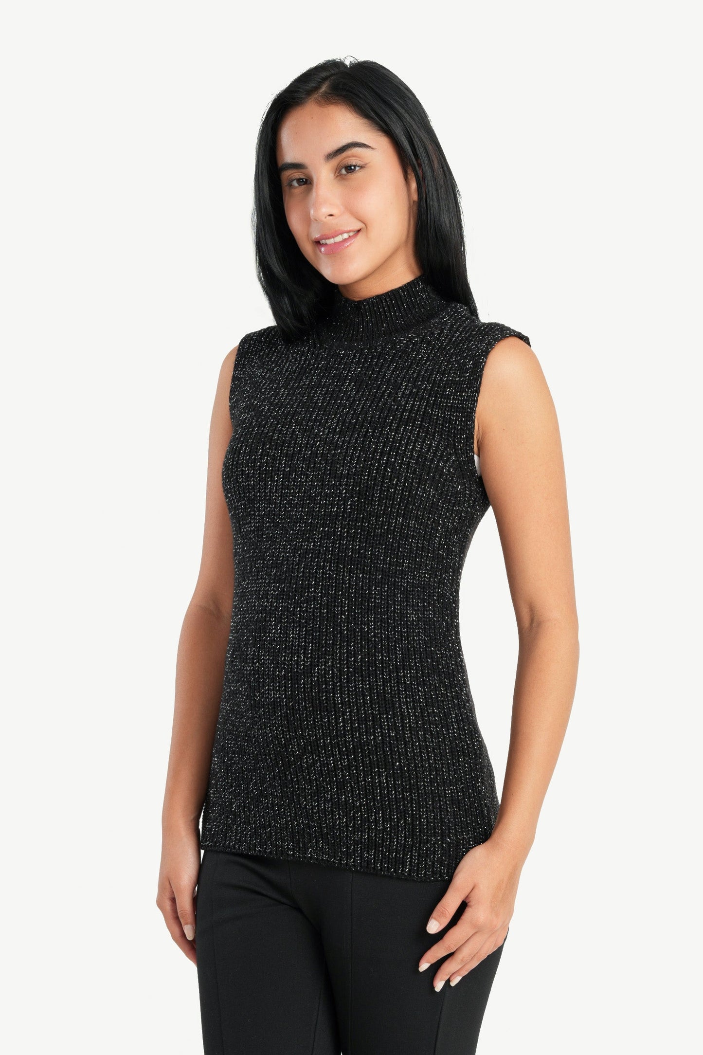 High Neck Ribbed Pullover