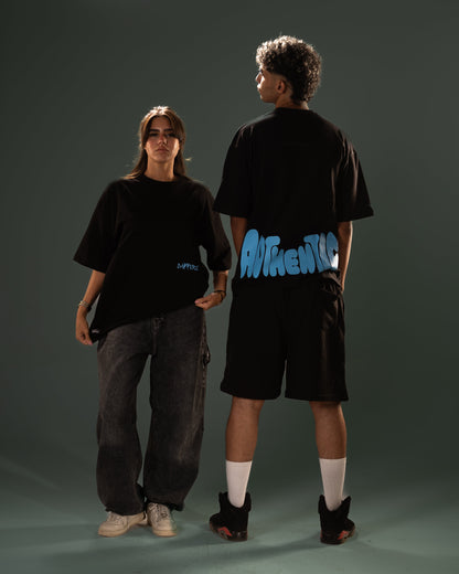 "AUTHENTIC" Oversized T-Shirt - Black