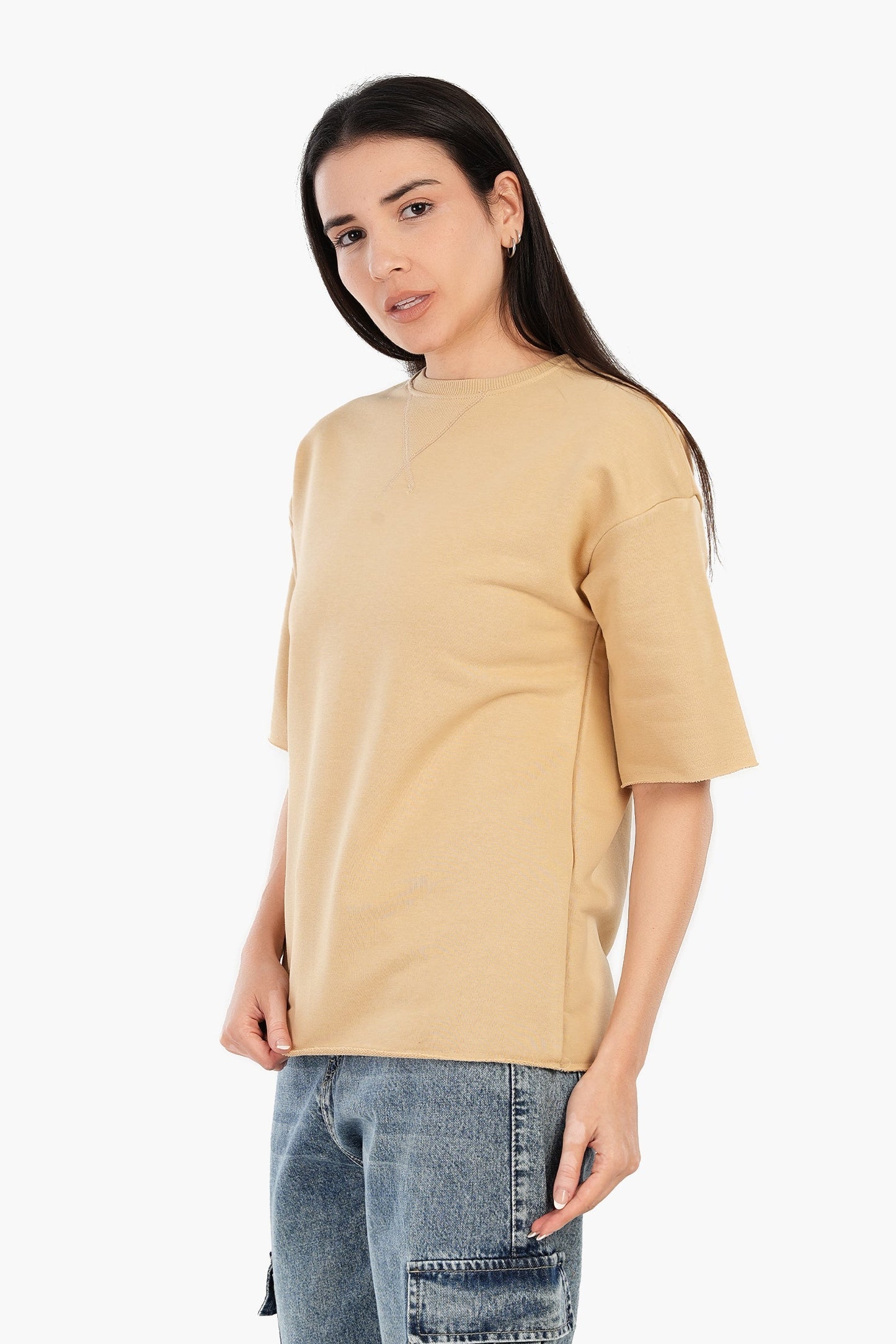 Ribbed Crew Neck T-Shirt