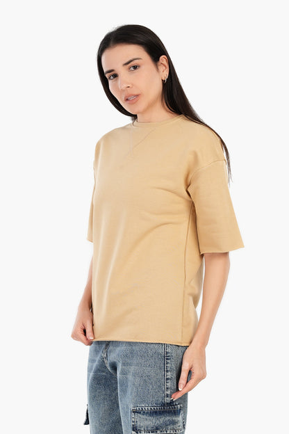 Ribbed Crew Neck T-Shirt