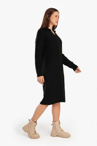 Collared V-Neck Dress