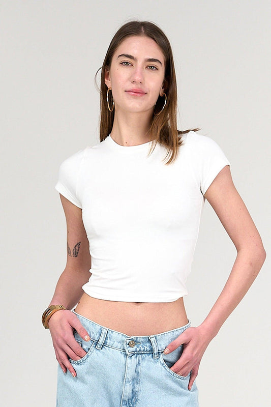 Cotton Blend Cropped Top