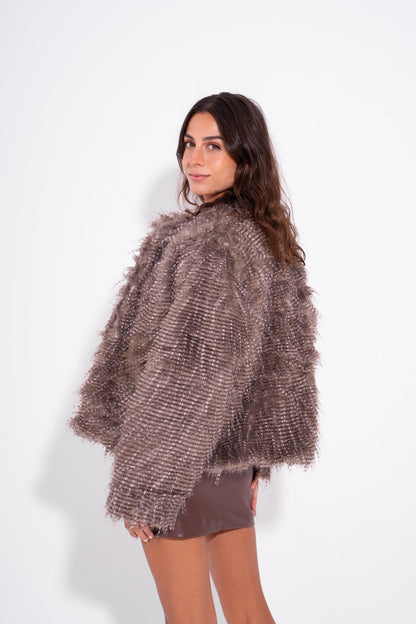 Faux Fur Short Jacket – Café