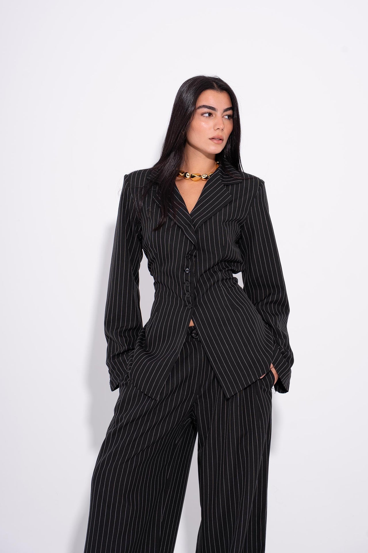 Poplin Colorful Button Shirt – White