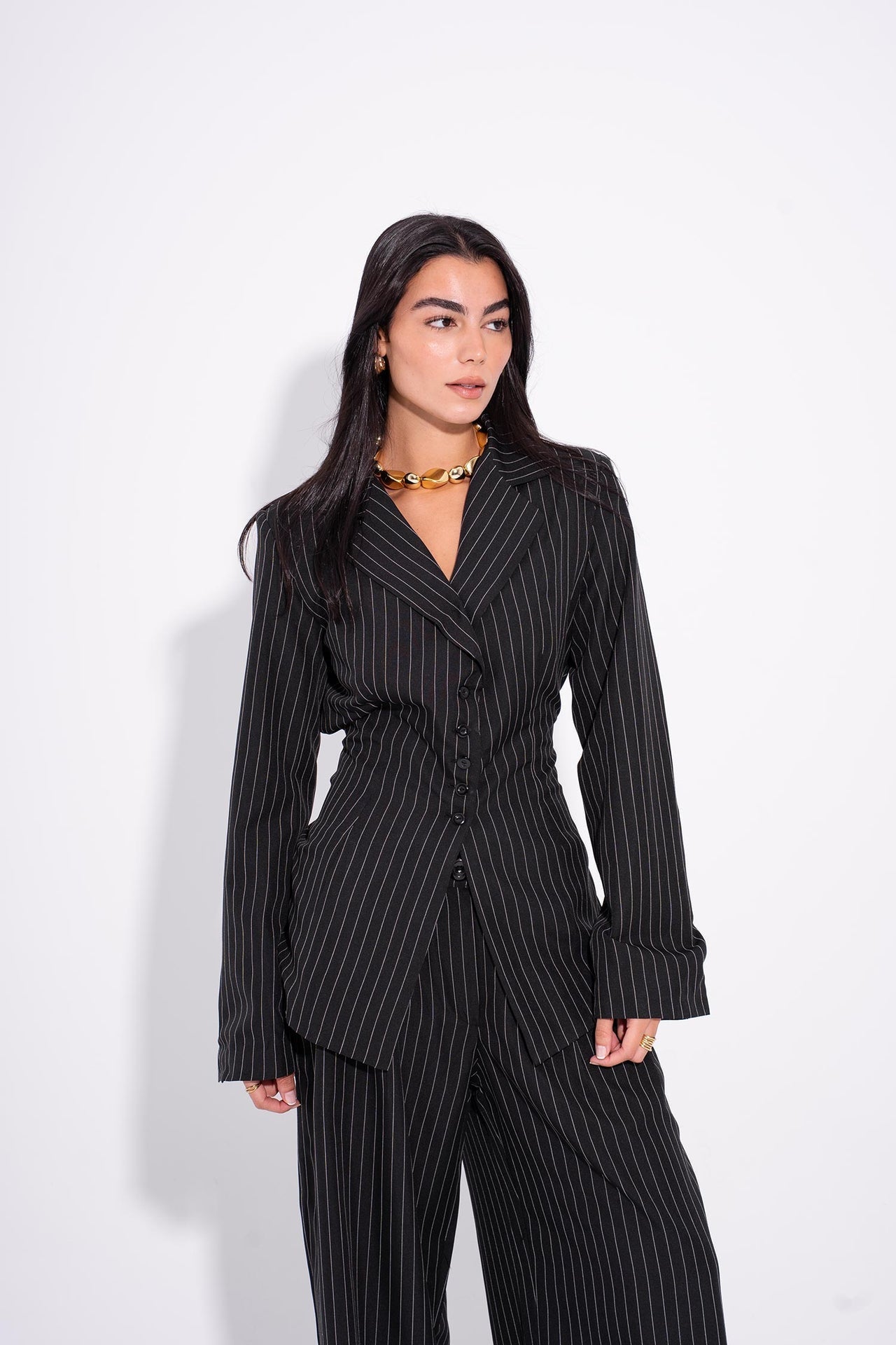 Poplin Colorful Button Shirt – White