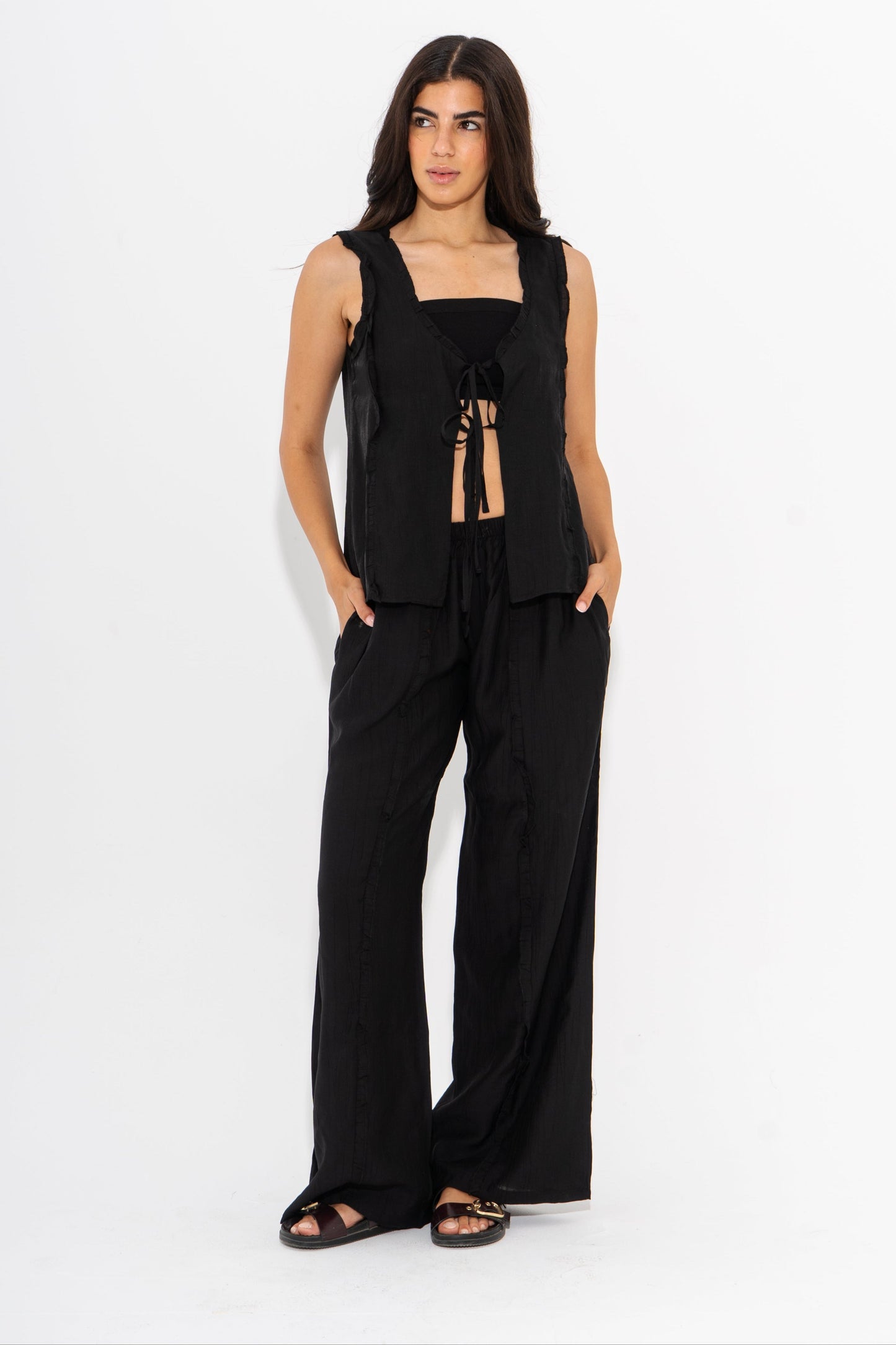 Poplin Co-Ord Beach Set - Black