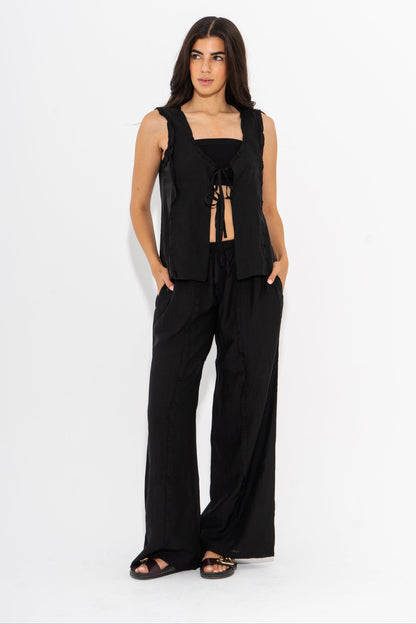 Poplin Co-Ord Beach Set - Black