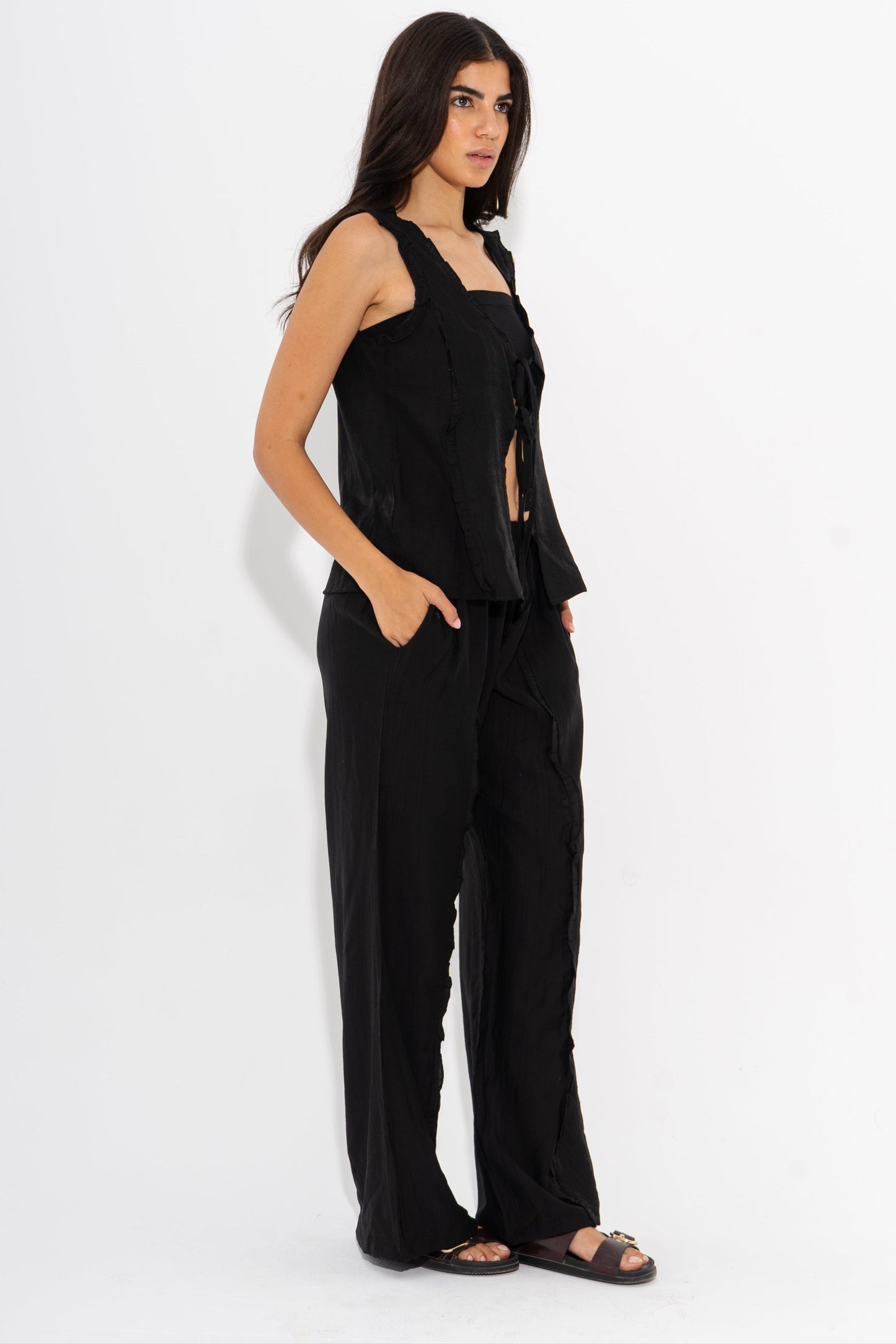 Poplin Co-Ord Beach Set - Black