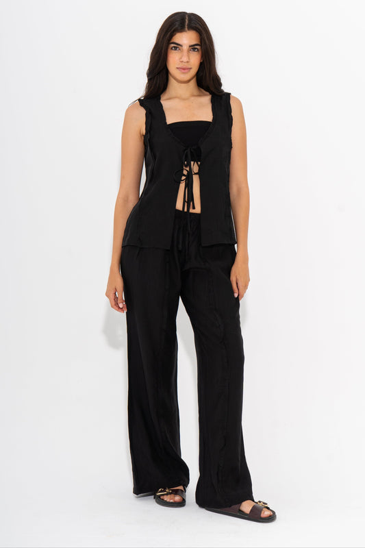 Poplin Co-Ord Beach Set - Black