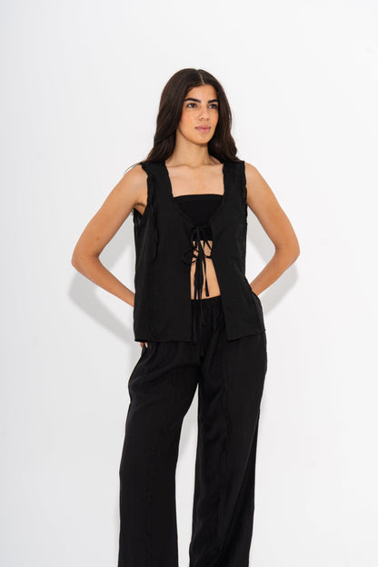 Poplin Co-Ord Beach Set - Black