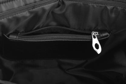 Soft Quilted Fabric Shoulder Bag - Black