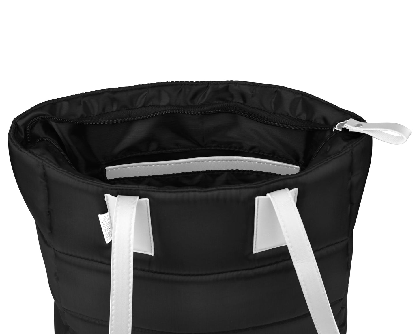 Puffer Medium Size Tote Bag With Wallet - Black