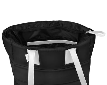 Puffer Medium Size Tote Bag With Wallet - Black