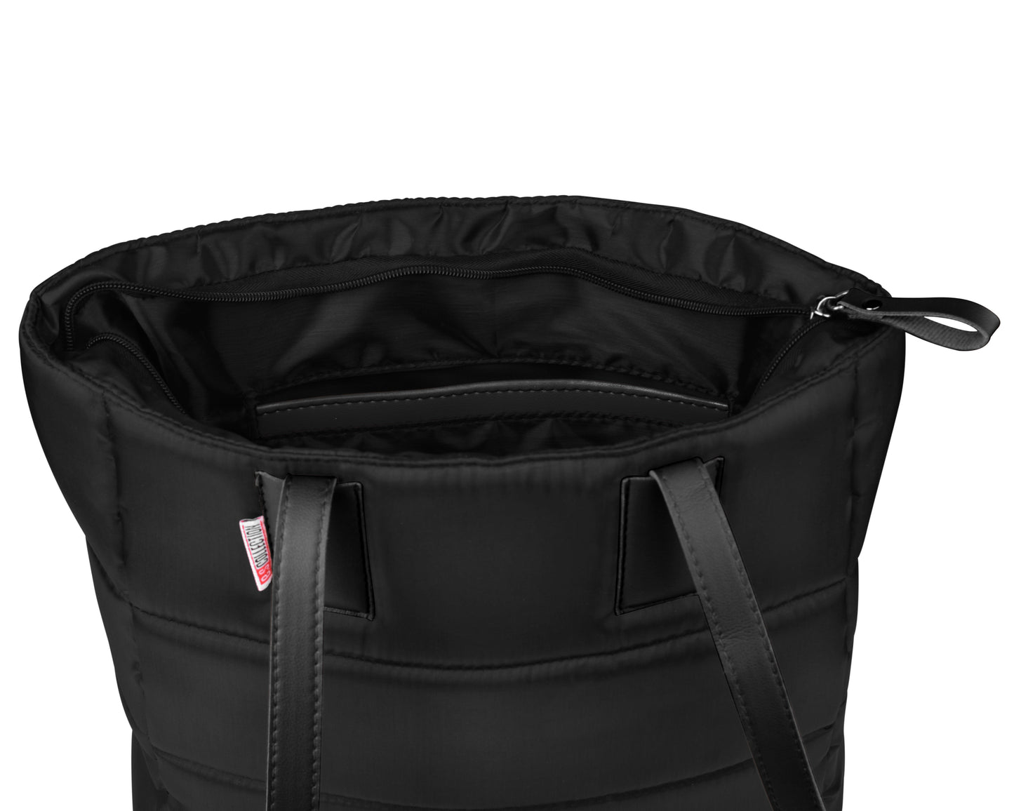Puffer Medium Size Tote Bag With Wallet - Black