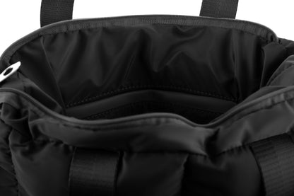 Large Capacity Waterproof Soft Quilted Shoulder Bag - Black.