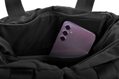 Large Capacity Waterproof Soft Quilted Shoulder Bag - Black.