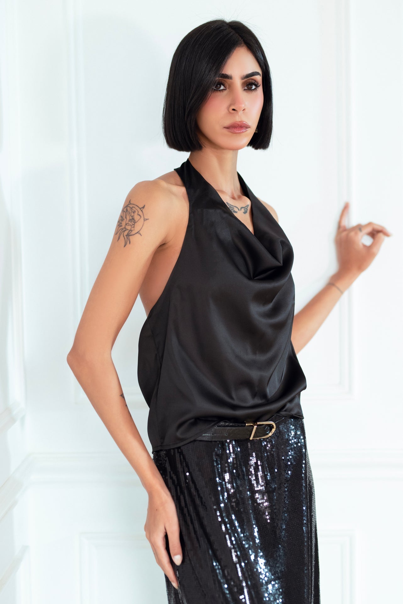 Sequin Maxi Skirt - Black