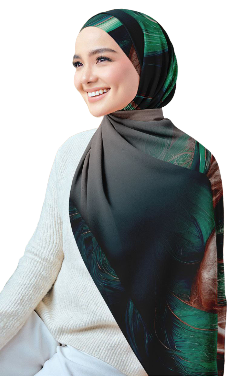 Printed Chiffon Crepe Scarf