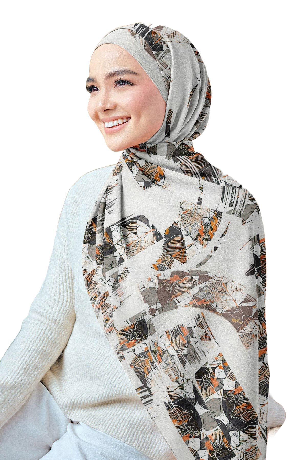Printed Chiffon Crepe Scarf