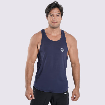 Synthetic Elara Danika Sleeveless T-Shirt - Navy